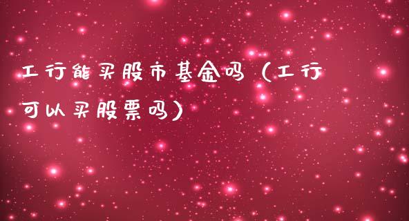 工行能买股市基金吗（工行可以买股票吗）_https://www.ltsssb.com_国际财经_第1张