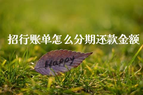 招行账单怎么分期还款金额_https://www.ltsssb.com_国际财经_第1张