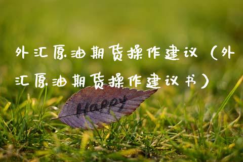 外汇原油期货操作建议（外汇原油期货操作建议书）_https://www.ltsssb.com_期货密码_第1张