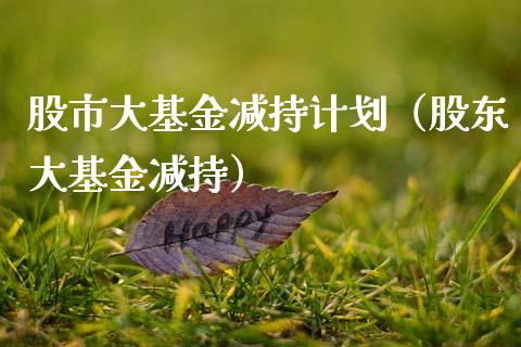 股市大基金减持计划（股东大基金减持）_https://www.ltsssb.com_基金频道_第1张