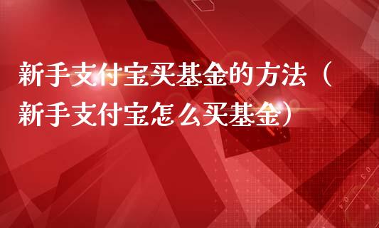 新手支付宝买基金的方法（新手支付宝怎么买基金）_https://www.ltsssb.com_国际财经_第1张