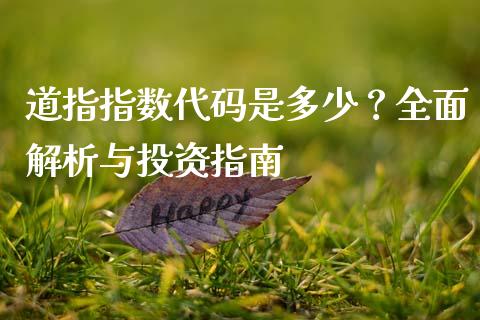 道指指数代码是多少？全面解析与投资指南_https://www.ltsssb.com_新股数据_第1张