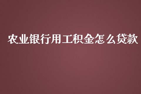 农业银行用工积金怎么贷款_https://www.ltsssb.com_股票理论_第1张