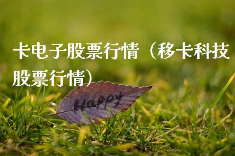 卡电子股票行情（移卡科技股票行情）_https://www.ltsssb.com_新股数据_第1张