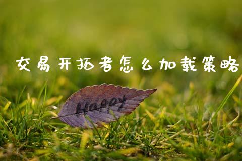 交易开拓者怎么加载策略_https://www.ltsssb.com_期货行情_第1张