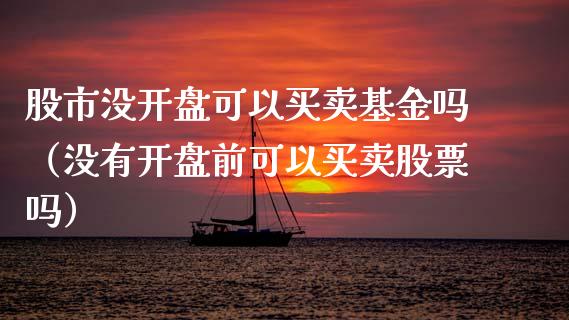 股市没开盘可以买卖基金吗（没有开盘前可以买卖股票吗）_https://www.ltsssb.com_国际财经_第1张