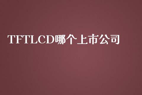TFTLCD哪个上市公司_https://www.ltsssb.com_期货在线_第1张