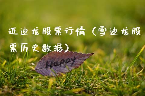迈迪龙股票行情（雪迪龙股票历史数据）_https://www.ltsssb.com_股市分析_第1张