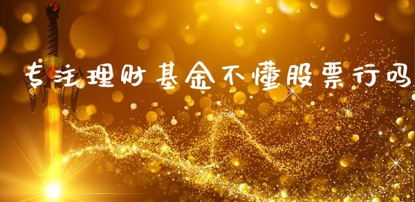 专注理财基金不懂股票行吗_https://www.ltsssb.com_基金频道_第1张
