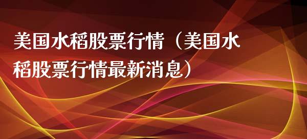美国水稻股票行情（美国水稻股票行情最新消息）_https://www.ltsssb.com_股市分析_第1张