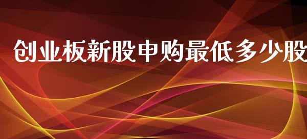 创业板新股申购最低多少股_https://www.ltsssb.com_国际财经_第1张