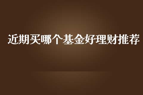 近期买哪个基金好理财推荐_https://www.ltsssb.com_基金频道_第1张