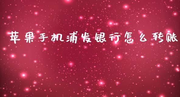 苹果手机浦发银行怎么转账_https://www.ltsssb.com_期货行情_第1张