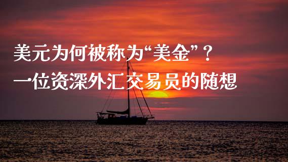 美元为何被称为“美金”？一位资深外汇交易员的随想_https://www.ltsssb.com_新股数据_第1张
