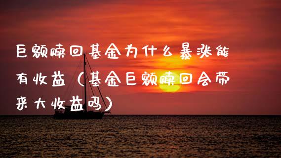 巨额赎回基金为什么暴涨能有收益（基金巨额赎回会带来大收益吗）_https://www.ltsssb.com_基金频道_第1张