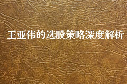 王亚伟的选股策略深度解析_https://www.ltsssb.com_股票理论_第1张