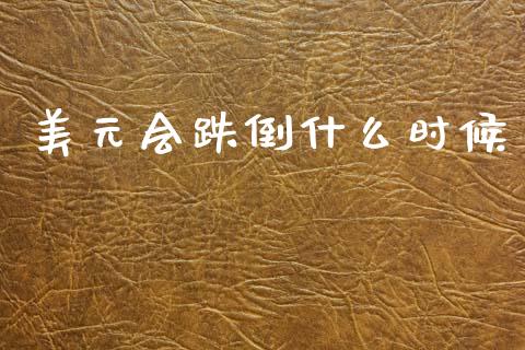 美元会跌倒什么时候_https://www.ltsssb.com_期货在线_第1张