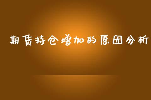 期货持仓增加的原因分析_https://www.ltsssb.com_新股数据_第1张