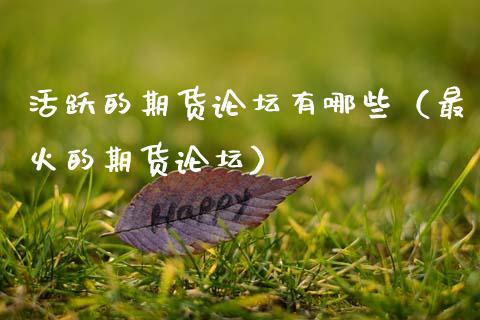 活跃的期货论坛有哪些（最火的期货论坛）_https://www.ltsssb.com_期货密码_第1张