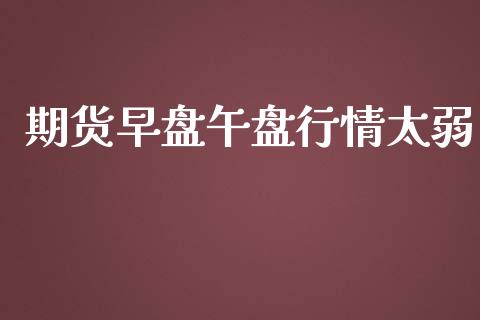 期货早盘午盘行情太弱_https://www.ltsssb.com_期货密码_第1张