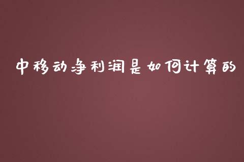 中移动净利润是如何计算的_https://www.ltsssb.com_期货在线_第1张