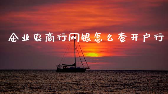 企业农商行网银怎么查开户行_https://www.ltsssb.com_期货密码_第1张