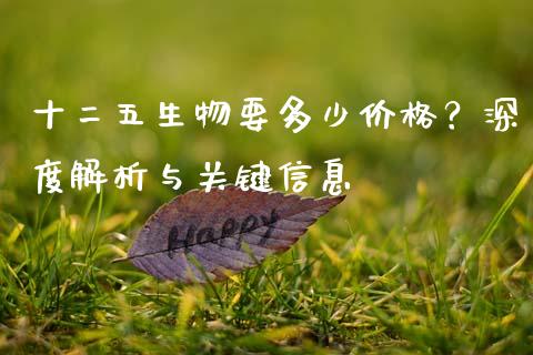 十二五生物要多少价格？深度解析与关键信息_https://www.ltsssb.com_基金频道_第1张