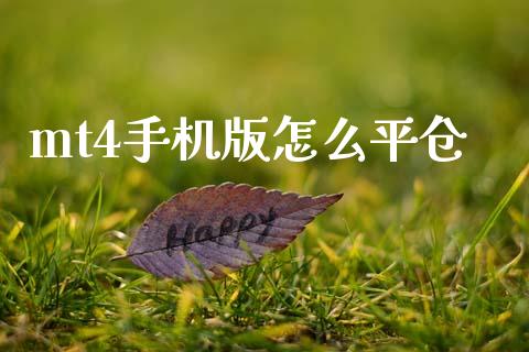 mt4手机版怎么平仓_https://www.ltsssb.com_股市分析_第1张