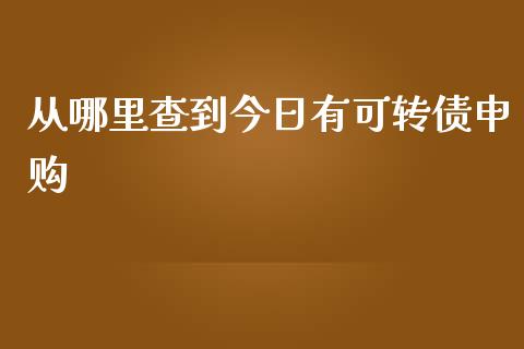 从哪里查到今日有可转债申购_https://www.ltsssb.com_期货在线_第1张