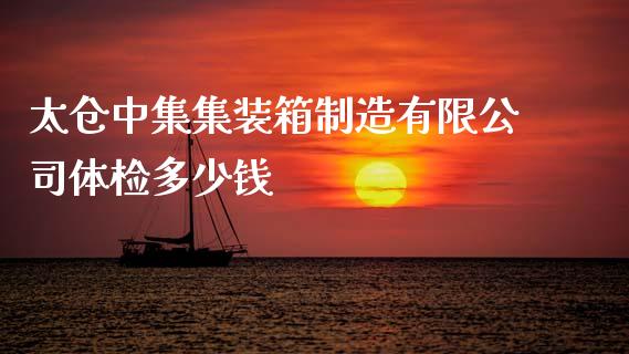 太仓中集集装箱制造有限公司体检多少钱_https://www.ltsssb.com_期货在线_第1张