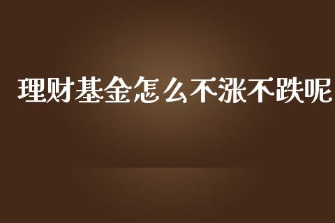 理财基金怎么不涨不跌呢_https://www.ltsssb.com_基金频道_第1张