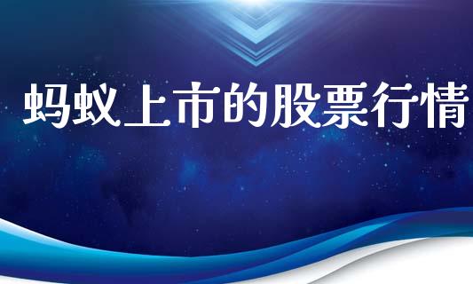 蚂蚁上市的股票行情_https://www.ltsssb.com_股市分析_第1张