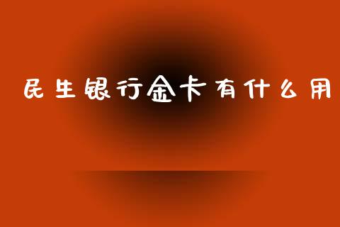 民生银行金卡有什么用_https://www.ltsssb.com_股市分析_第1张