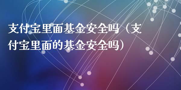 支付宝里面基金安全吗（支付宝里面的基金安全吗）_https://www.ltsssb.com_国际财经_第1张