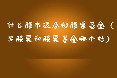 什么股市适合炒股票基金（买股票和股票基金哪个好）_https://www.ltsssb.com_基金频道_第1张