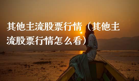 其他主流股票行情（其他主流股票行情怎么看）_https://www.ltsssb.com_新股数据_第1张
