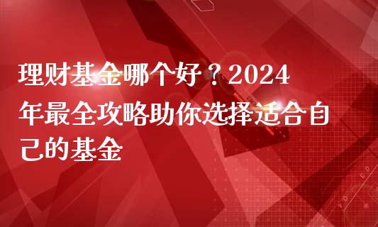 理财基金哪个好？2024年最全攻略助你选择适合自己的基金_https://www.ltsssb.com_股市分析_第1张