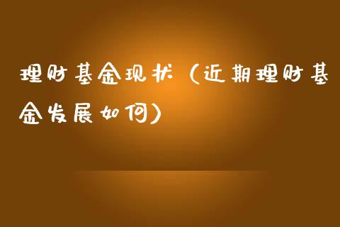 理财基金现状（近期理财基金发展如何）_https://www.ltsssb.com_基金频道_第1张