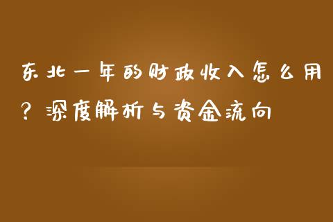 东北一年的财政收入怎么用？深度解析与资金流向_https://www.ltsssb.com_国际财经_第1张