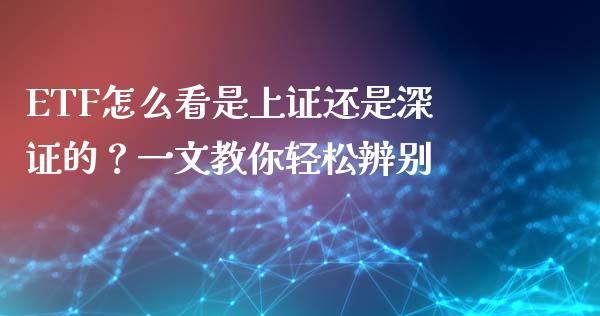 ETF怎么看是上证还是深证的？一文教你轻松辨别_https://www.ltsssb.com_期货行情_第1张