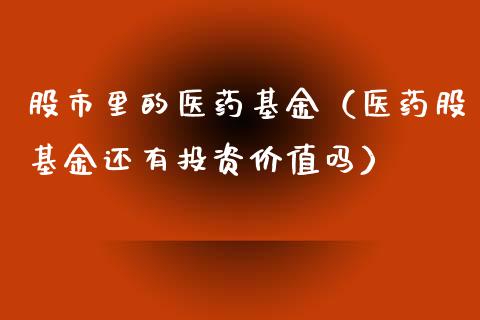股市里的医药基金（医药股基金还有投资价值吗）_https://www.ltsssb.com_基金频道_第1张