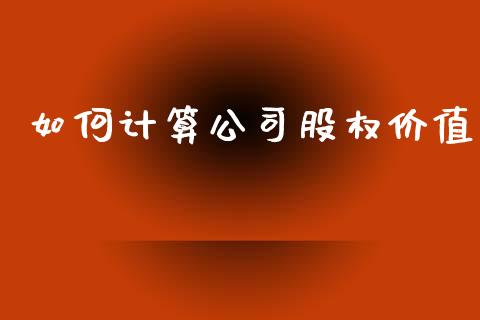 如何计算公司股权价值_https://www.ltsssb.com_新股数据_第1张