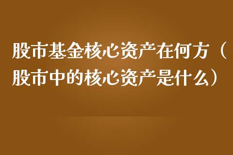 股市基金核心资产在何方（股市中的核心资产是什么）_https://www.ltsssb.com_基金频道_第1张