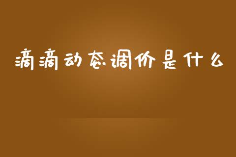 滴滴动态调价是什么_https://www.ltsssb.com_基金频道_第1张