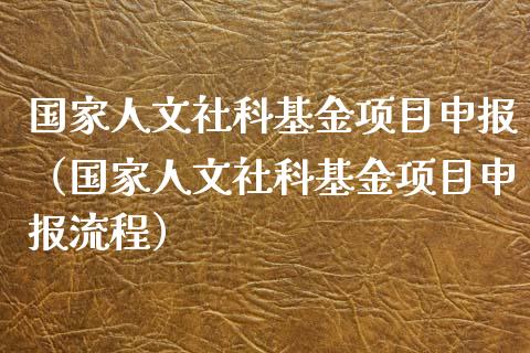 国家人文社科基金项目申报（国家人文社科基金项目申报流程）_https://www.ltsssb.com_基金频道_第1张
