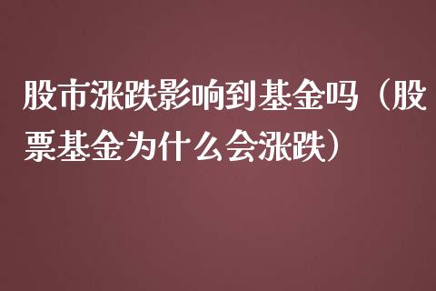 股市涨跌影响到基金吗（股票基金为什么会涨跌）_https://www.ltsssb.com_基金频道_第1张
