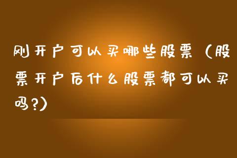 刚开户可以买哪些股票（股票开户后什么股票都可以买吗?）_https://www.ltsssb.com_股市分析_第1张