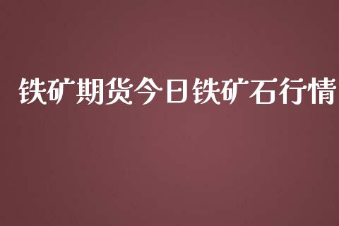 铁矿期货今日铁矿石行情_https://www.ltsssb.com_期货行情_第1张