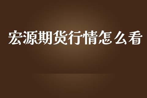 宏源期货行情怎么看_https://www.ltsssb.com_期货行情_第1张