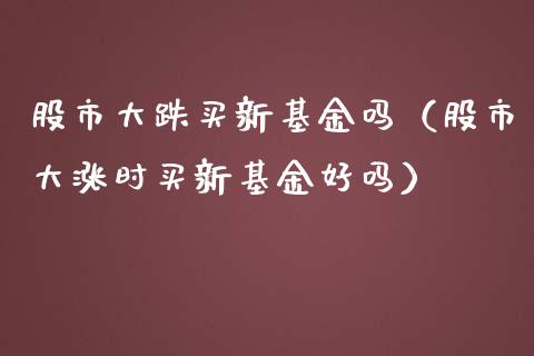 股市大跌买新基金吗（股市大涨时买新基金好吗）_https://www.ltsssb.com_基金频道_第1张